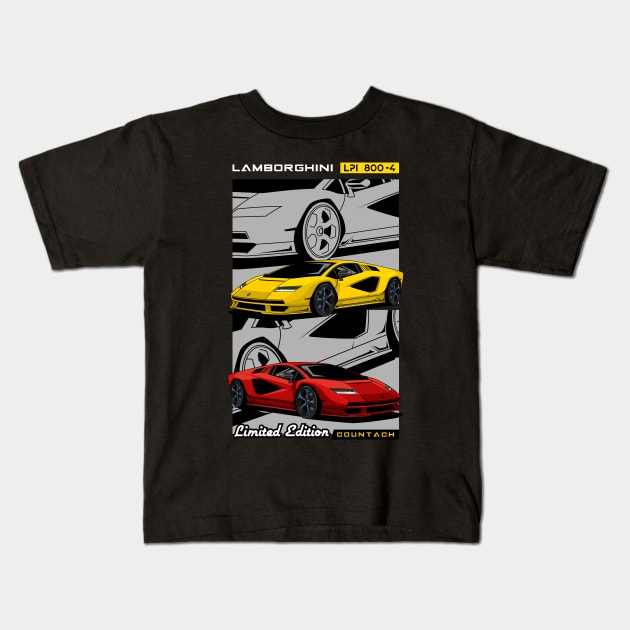 Countach LPI 800-4 Hyper Car Kids T-Shirt by milatees